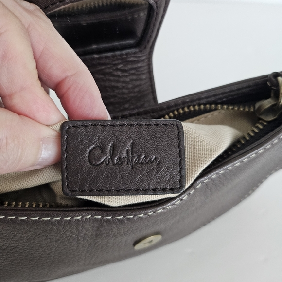 Cole Haan Wristlet Soft Brown Leather 9X5 mirror preppy - Picture 4 of 5